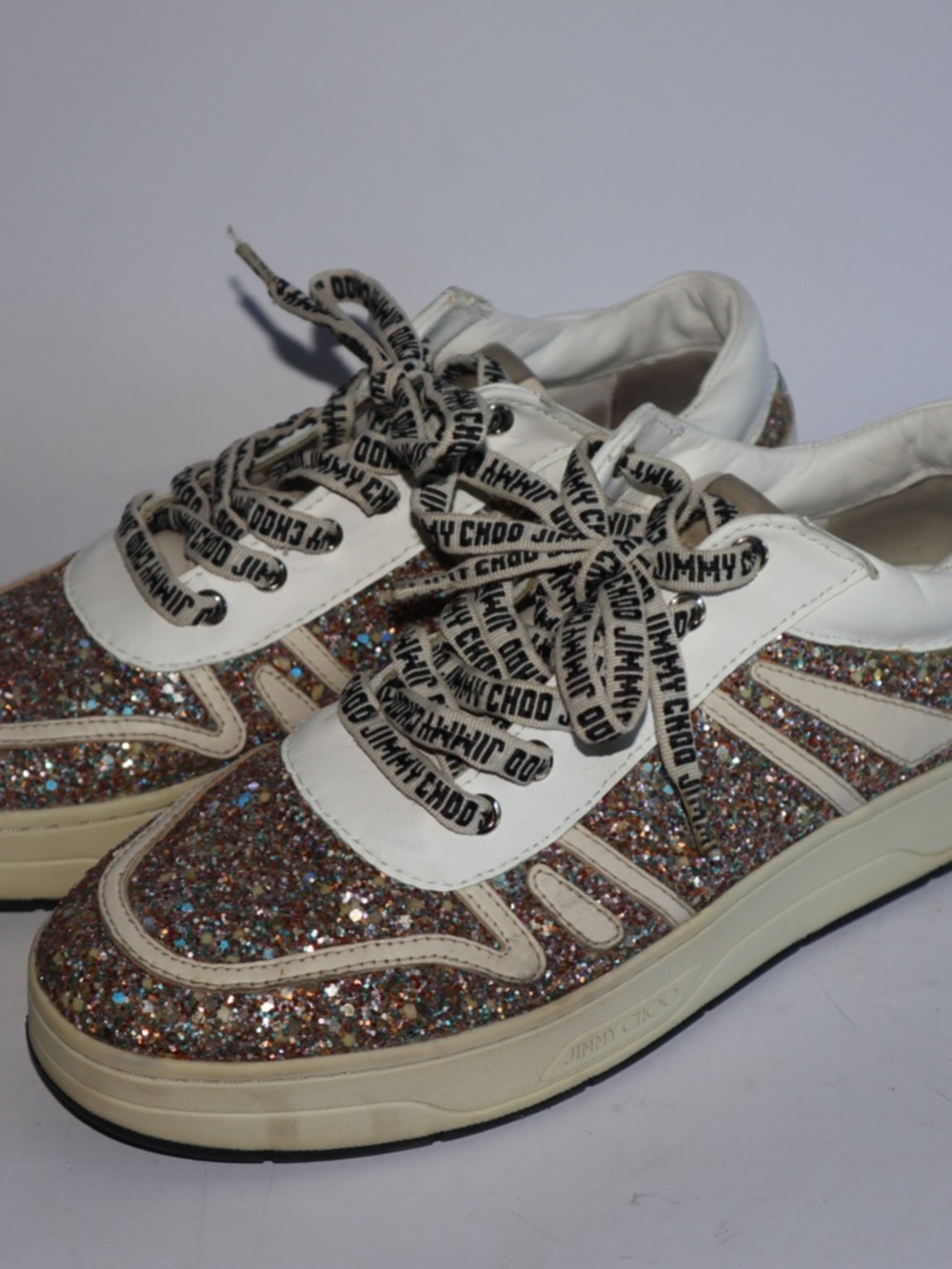 Jimmy Choo Hawaii Glitter Sneakers Women's 39